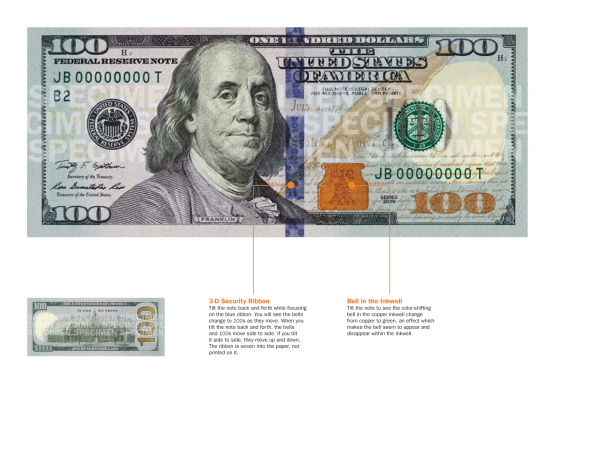 New counterfeit-resistant $100 bill