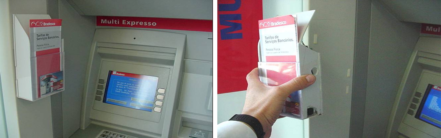 ATM skimmer with camera in brochure holder